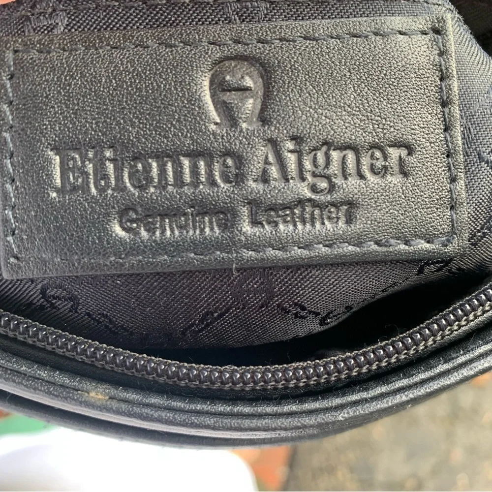 Etienne Aigner Black Cowhide Leather Crossbody Bag Purse Handbag - Picture 4 of 6